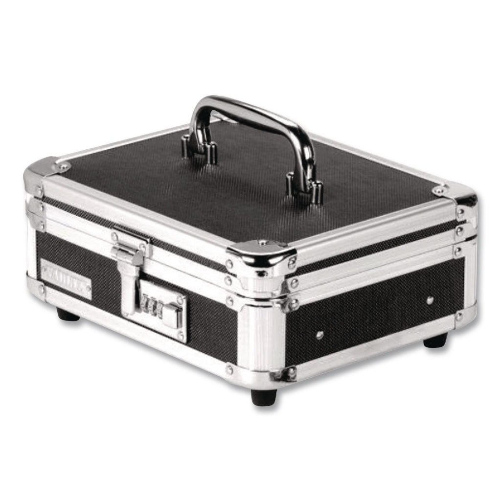 Locking Cast Box with Tumbler Lock, 10 x 8.75 x 5, Plastic; Steel, Black and Chrome