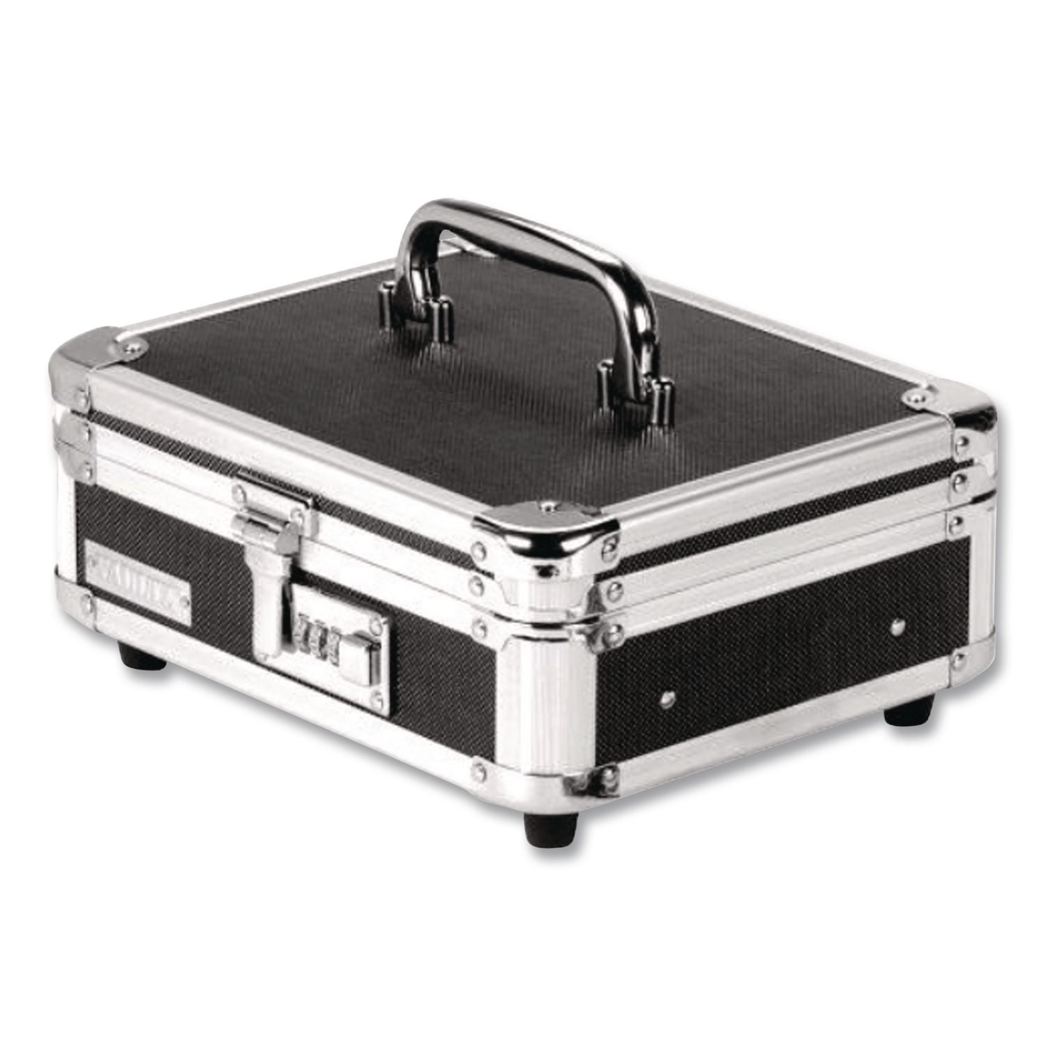 Locking Cast Box with Tumbler Lock, 10 x 8.75 x 5, Plastic; Steel, Black and Chrome
