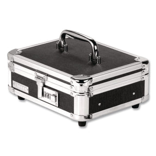 Locking Cast Box with Tumbler Lock, 10 x 8.75 x 5, Plastic; Steel, Black and Chrome