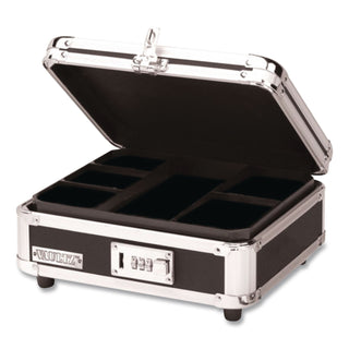 Locking Cast Box with Tumbler Lock, 10 x 8.75 x 5, Plastic; Steel, Black and Chrome