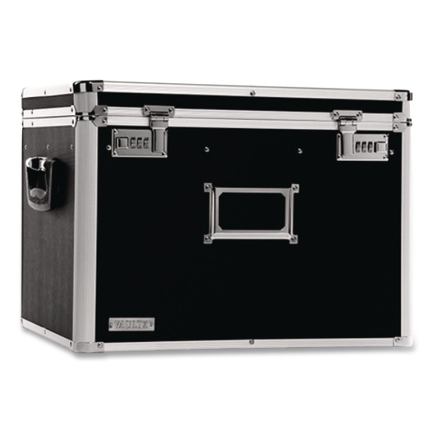 Locking File Chest with Adjustable File Rails, Letter/Legal Files, 17.5" x 14" x 12.5", Black
