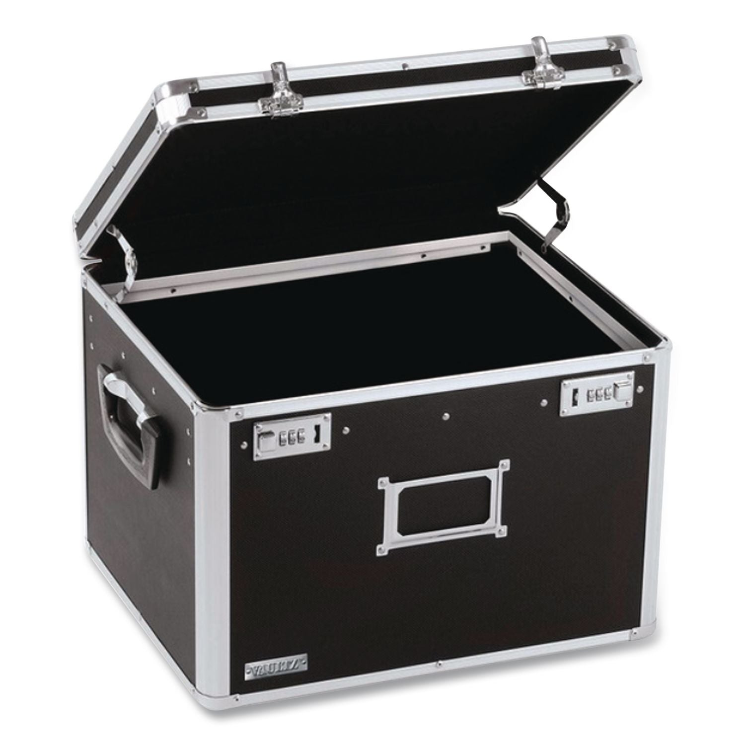 Locking File Chest with Adjustable File Rails, Letter/Legal Files, 17.5" x 14" x 12.5", Black