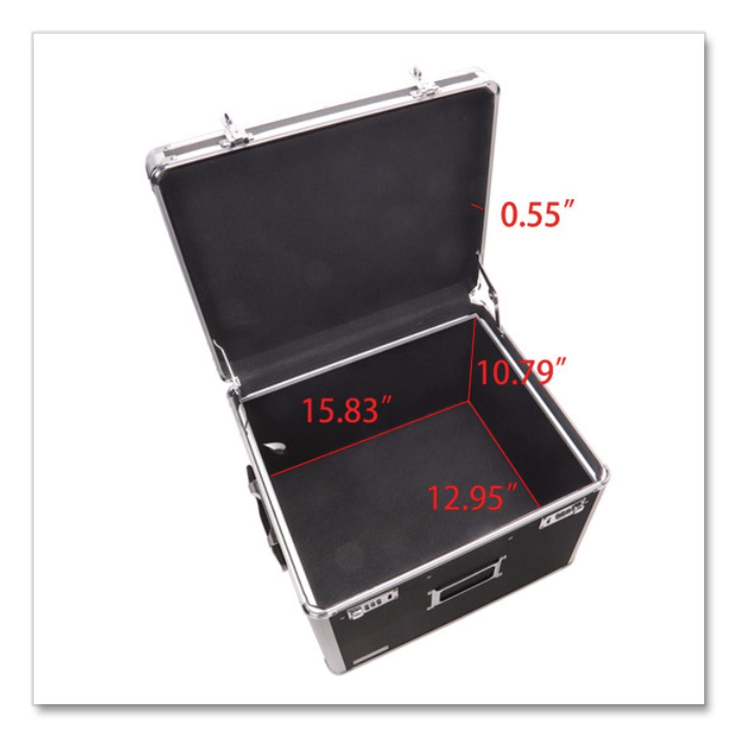 Locking File Chest with Adjustable File Rails, Letter/Legal Files, 17.5" x 14" x 12.5", Black