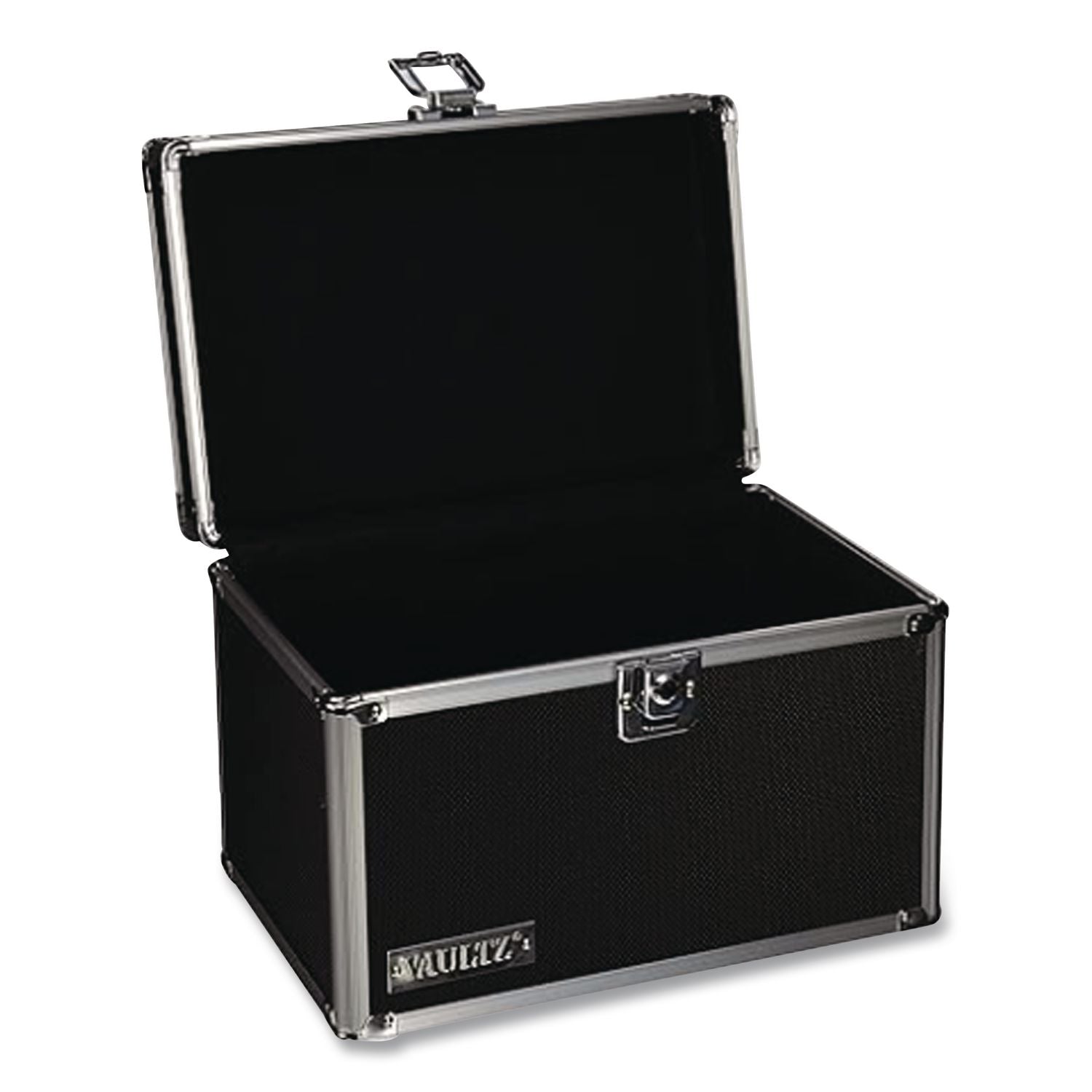 Vaultz Locking Index Card File with Flip Top, Holds 450 4 x 6 Cards, 7 x 5 x 5, Black