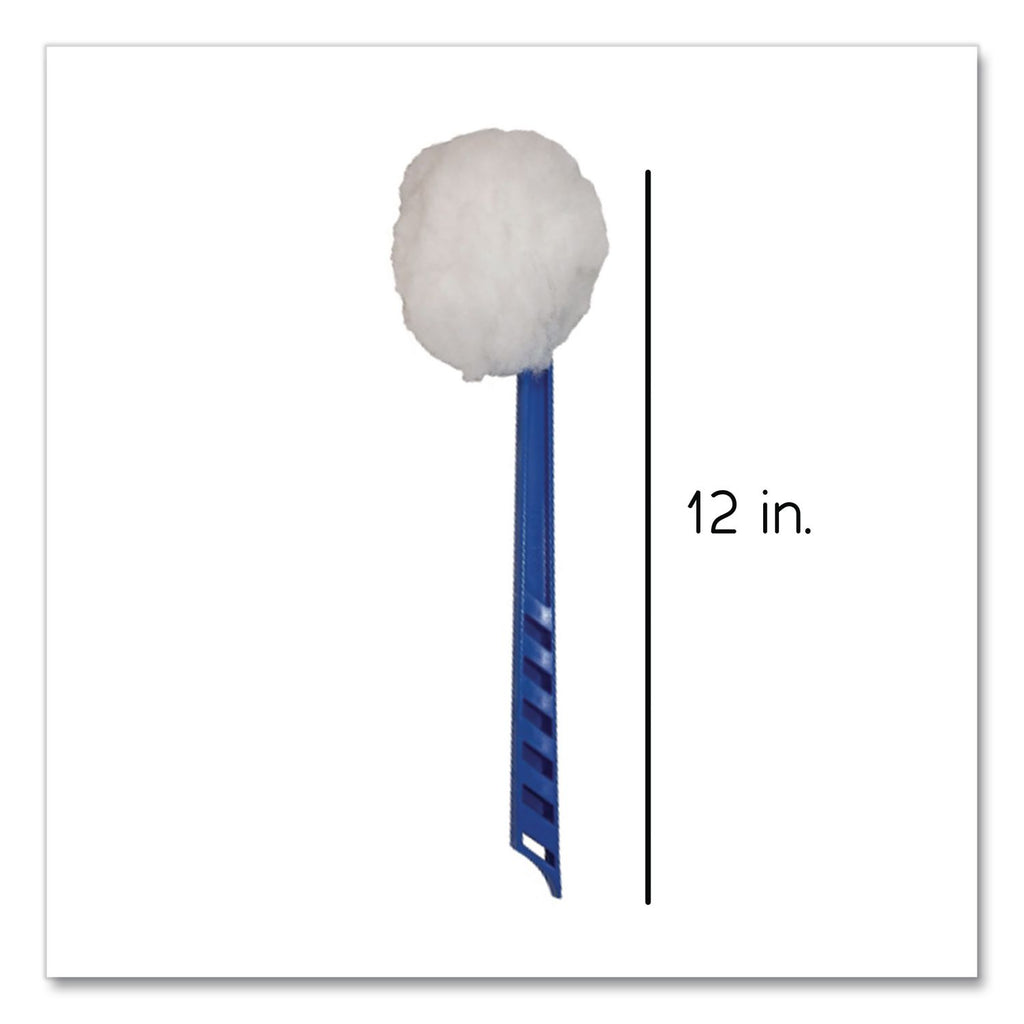 Impact Deluxe Toilet Bowl Mop - 5.75" Head - 12" Polypropylene Handle - Acid Resistant, Lightweight, Fatigue-free - 100 / Carton - Blue, White