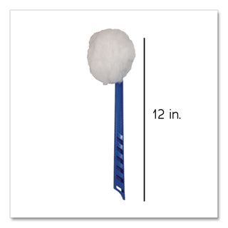Impact Deluxe Toilet Bowl Mop - 5.75" Head - 12" Polypropylene Handle - Acid Resistant, Lightweight, Fatigue-free - 100 / Carton - Blue, White