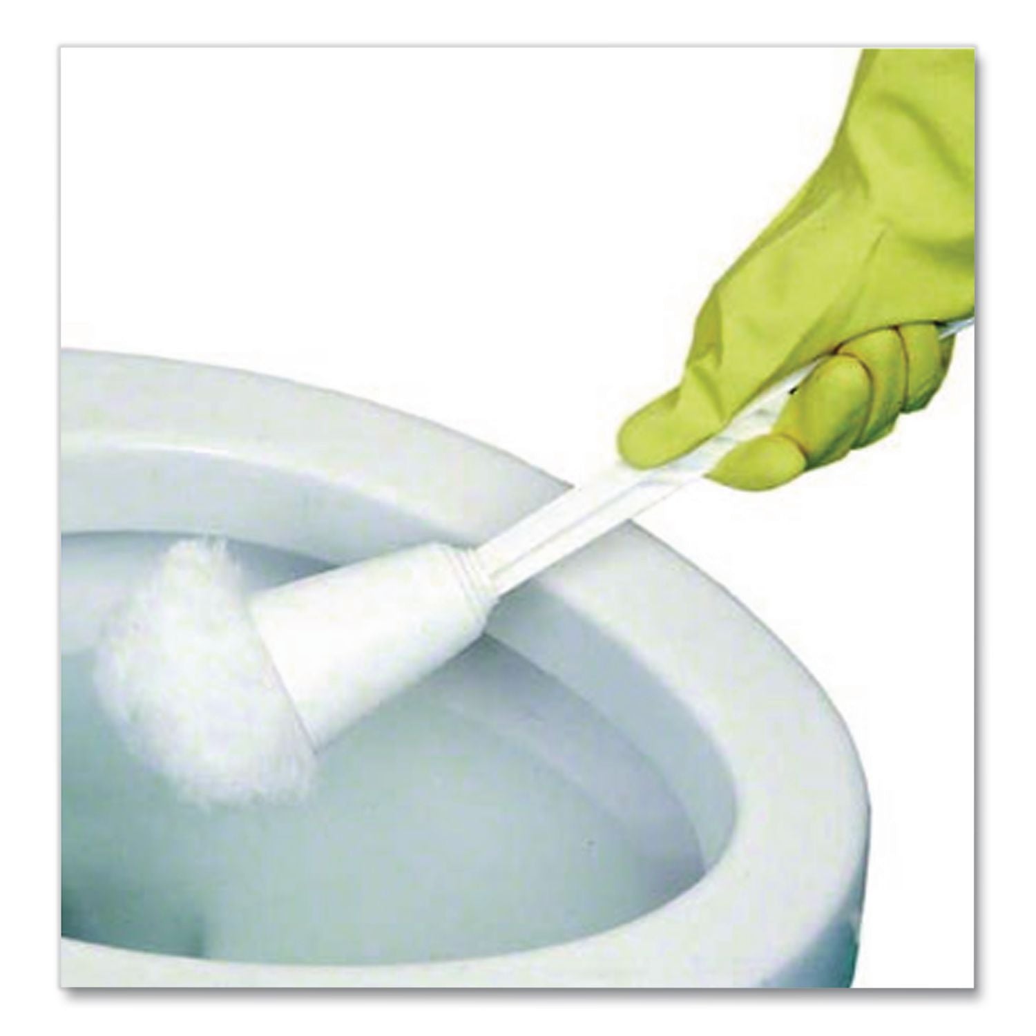 Cone Toilet Bowl Mop,13" Handle, 5.5" Mop Head, White