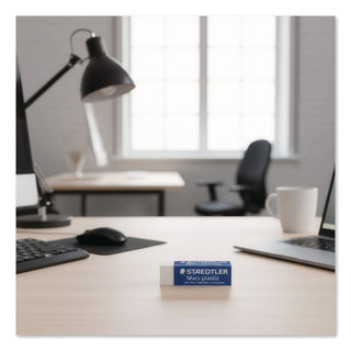 Mars Eraser, For Pencil/Ink Marks, Rectangular Block, Large, White, 20/Box