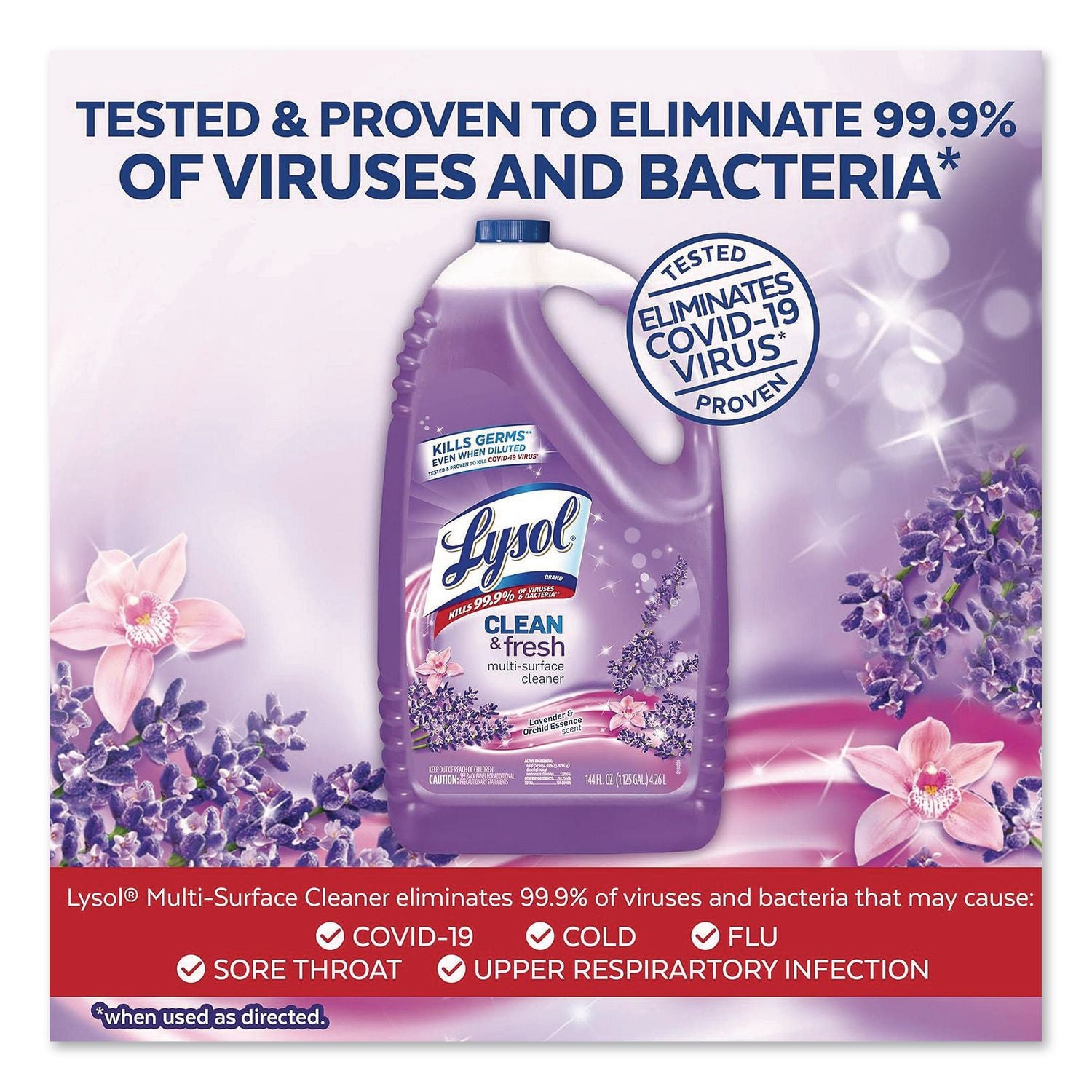 Clean and Fresh Multi-Surface Cleaner, Lavender and Orchid Essence, 144 oz Bottle