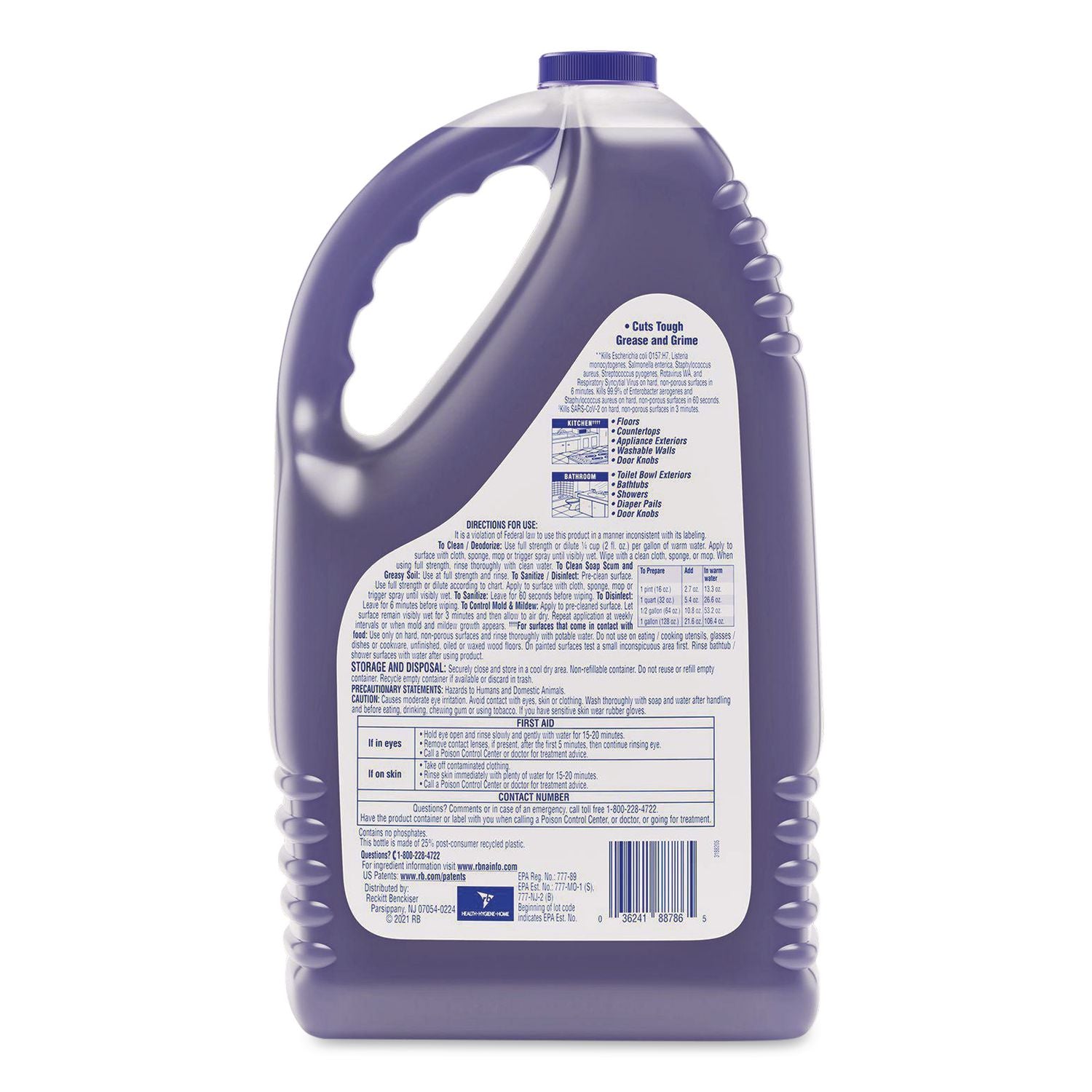 Clean and Fresh Multi-Surface Cleaner, Lavender and Orchid Essence, 144 oz Bottle, 4/Carton