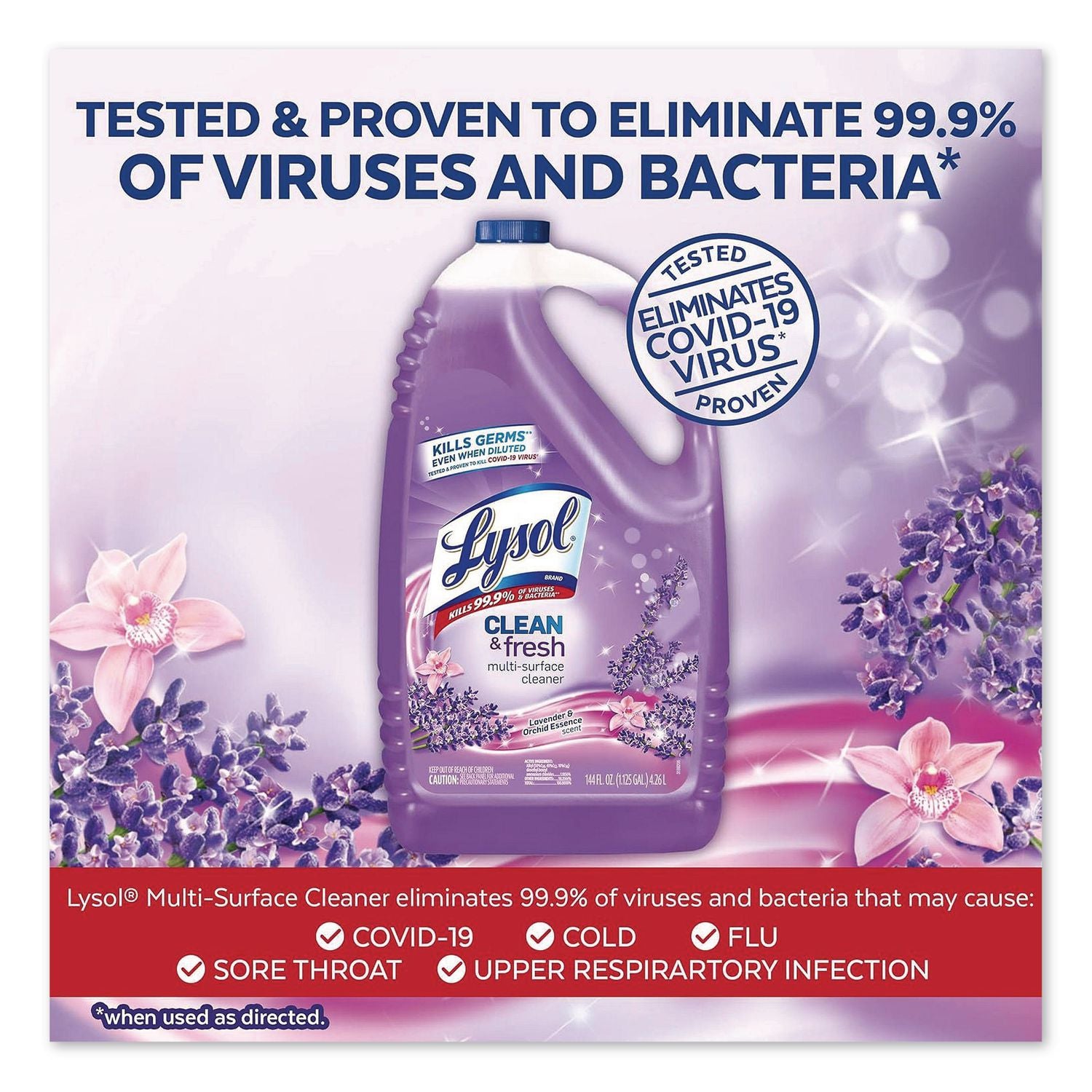 Clean and Fresh Multi-Surface Cleaner, Lavender and Orchid Essence, 144 oz Bottle, 4/Carton