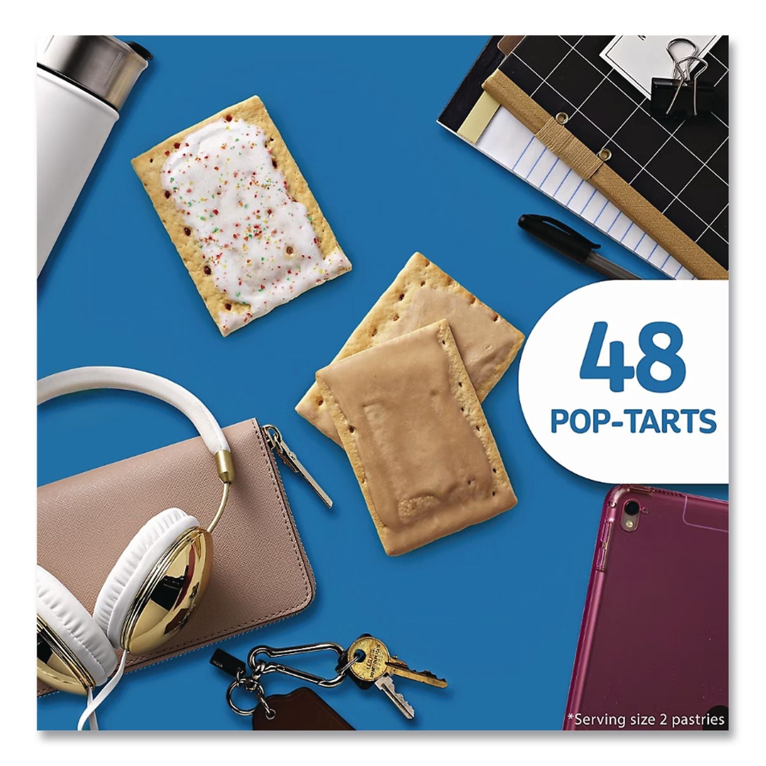 Pop Tarts, Brown Sugar Cinnamon/Strawberry, 2 Tarts/Pouch, 12 Pouches/Pack, 2 Packs/Carton, Ships in 1-3 Business Days