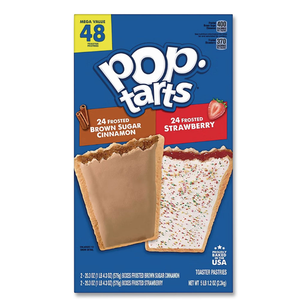 Pop Tarts, Brown Sugar Cinnamon/Strawberry, 2 Tarts/Pouch, 12 Pouches/Pack, 2 Packs/Carton, Ships in 1-3 Business Days