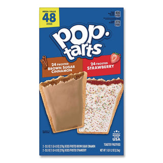 Pop Tarts, Brown Sugar Cinnamon/Strawberry, 2 Tarts/Pouch, 12 Pouches/Pack, 2 Packs/Carton, Ships in 1-3 Business Days