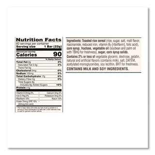Rice Krispies Treats, Original Marshmallow, 0.78 oz Pack, 60/Carton