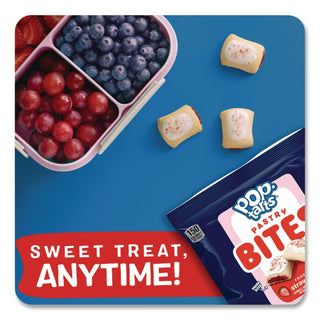Pop Tarts Bites, Frosted Strawberry, 3.5 oz Bag, 6/Carton