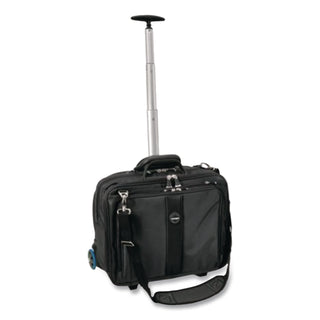 Contour Rolling Laptop Case, Fits Devices Up to 17", Ballistic Nylon, 17.5 x 9.5 x 13, Black