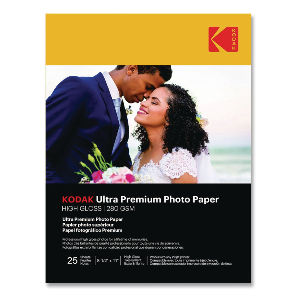Ultra Premium Photo Paper, 10 mil, 8.5 x 11, High-Gloss White, 25/Pack