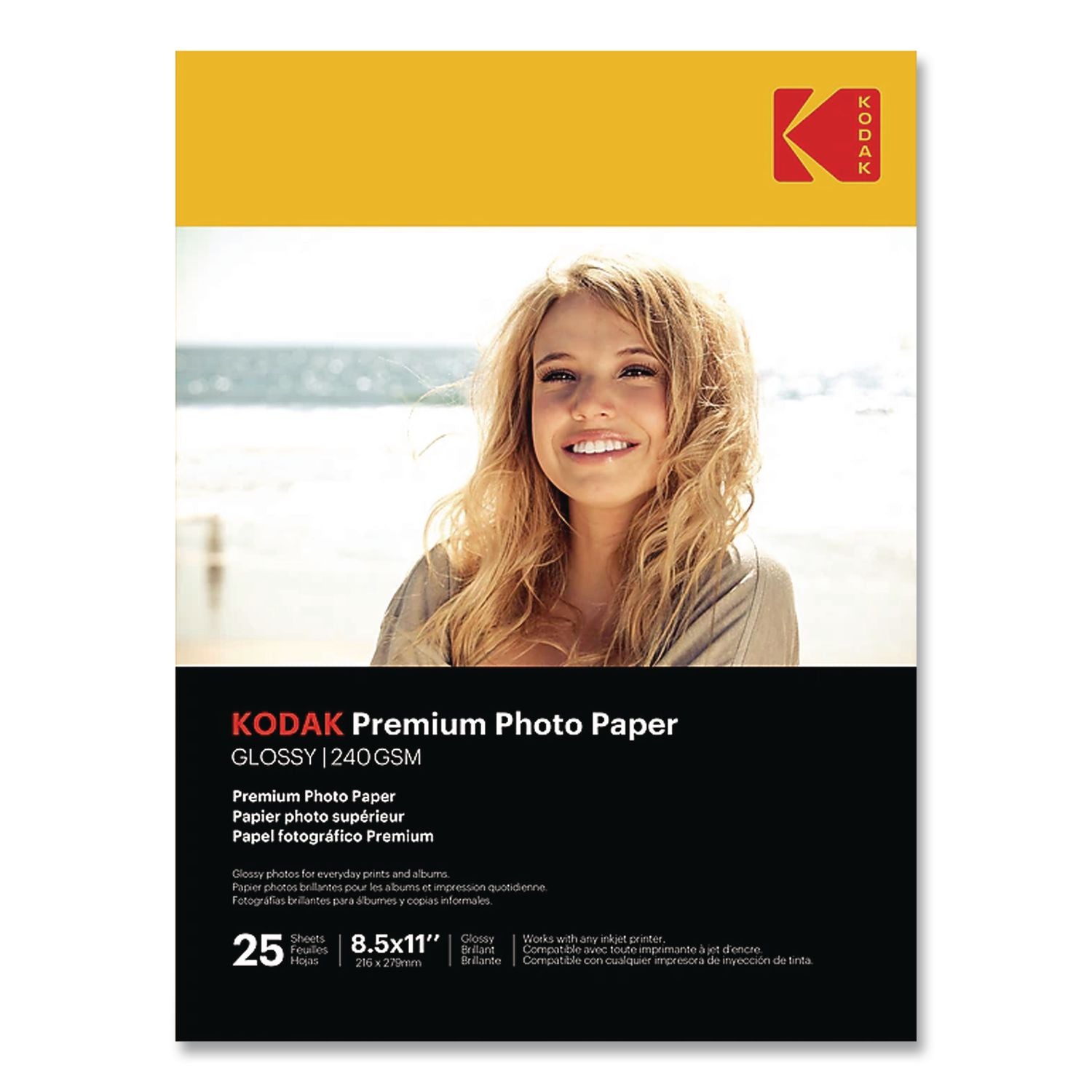 Premium Photo Paper, 8.5 mil, 8.5 x 11, Glossy White, 25/Pack
