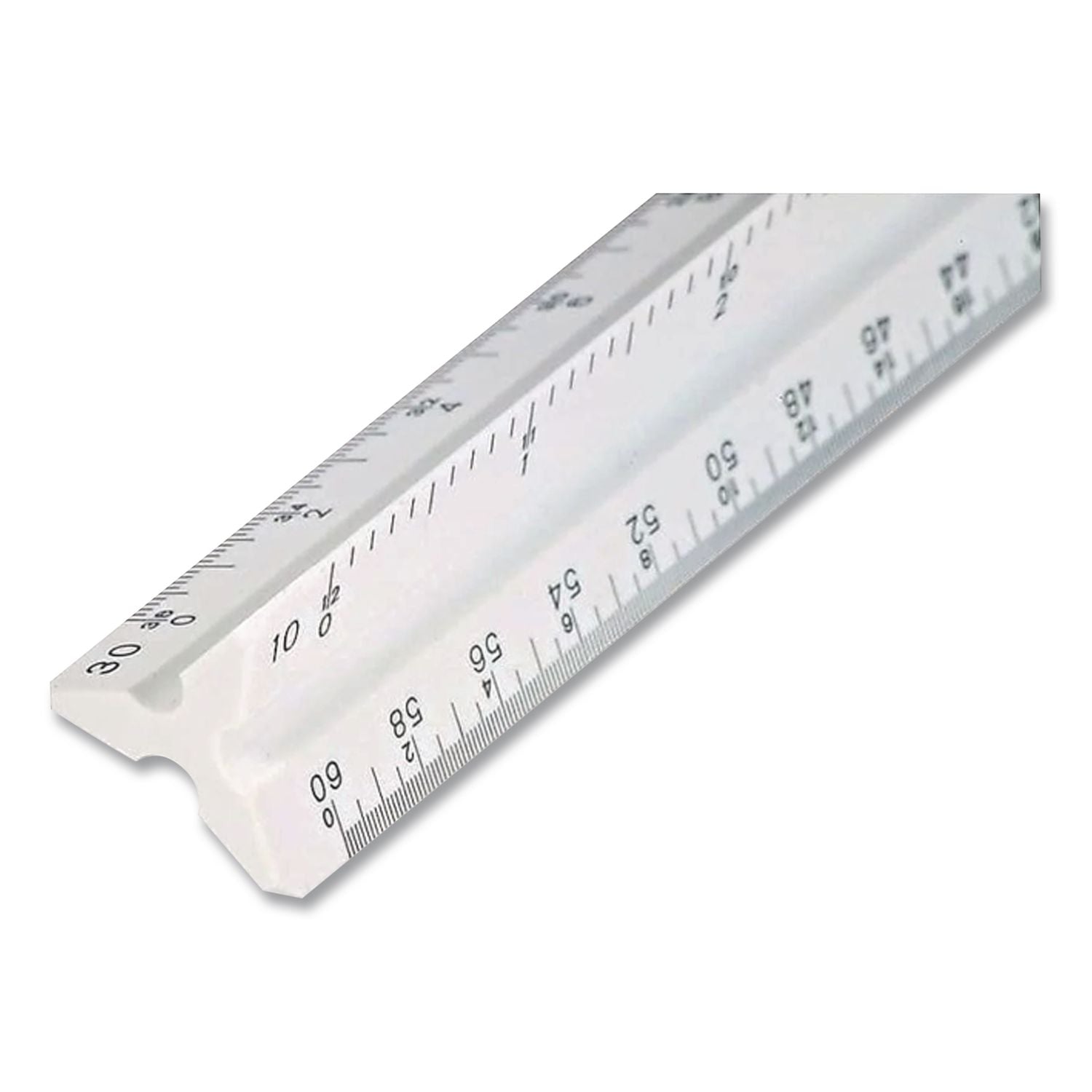 Triangular Scale, Plastic, 12" Long, Architectural, White