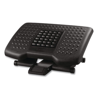 Premium Adjustable Footrest with Rollers, Plastic, 18w x 13d x 4 to 6.5h, Black