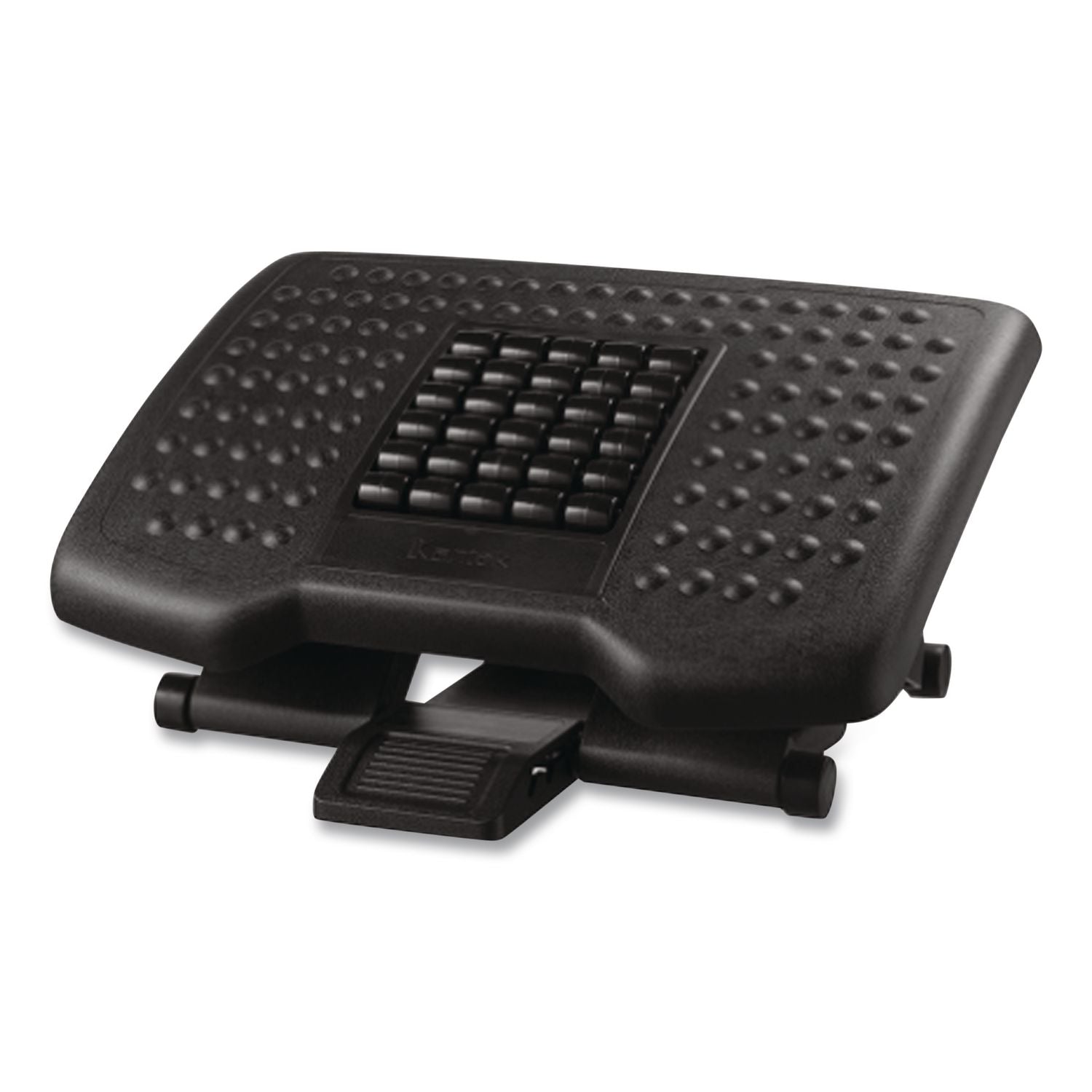 Premium Adjustable Footrest with Rollers, Plastic, 18w x 13d x 4 to 6.5h, Black
