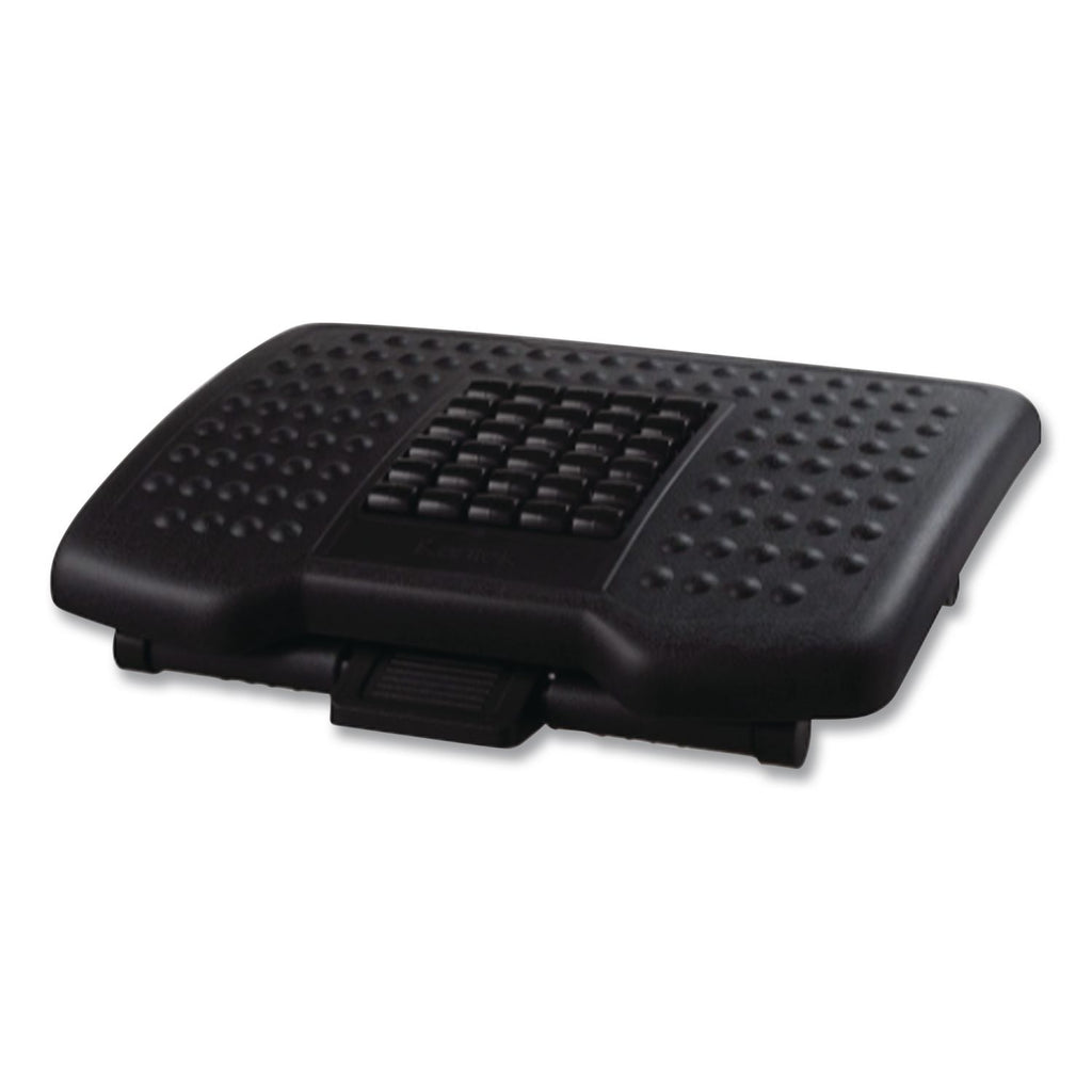 Premium Adjustable Footrest with Rollers, Plastic, 18w x 13d x 4 to 6.5h, Black