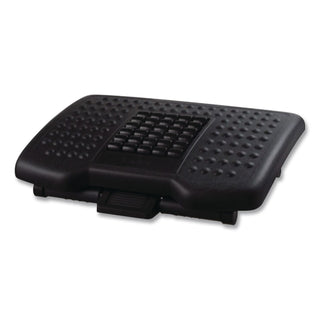 Premium Adjustable Footrest with Rollers, Plastic, 18w x 13d x 4 to 6.5h, Black