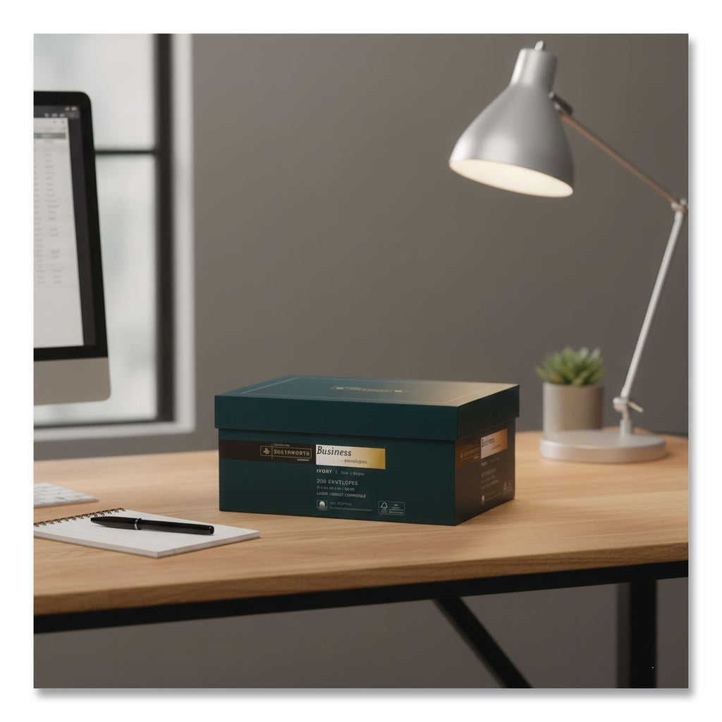 25% Cotton #10 Business Envelope, Commercial Flap, Gummed Closure, 4.13 x 9.5, Ivory, 250/Box