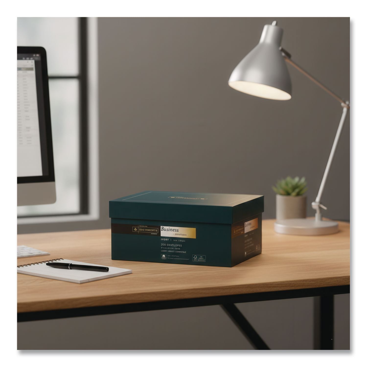 25% Cotton #10 Business Envelope, Commercial Flap, Gummed Closure, 4.13 x 9.5, Ivory, 250/Box