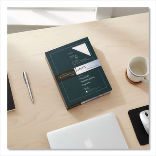25% Cotton Linen Business Paper, 32 lb Bond Weight, 8.5 x 11, White, 250/Pack