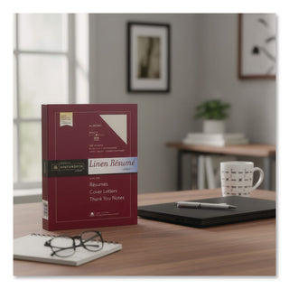 100% Cotton Premium Weight Linen Resume Paper, 32 lb Bond Weight, 8.5 x 11, Almond, 100/Pack