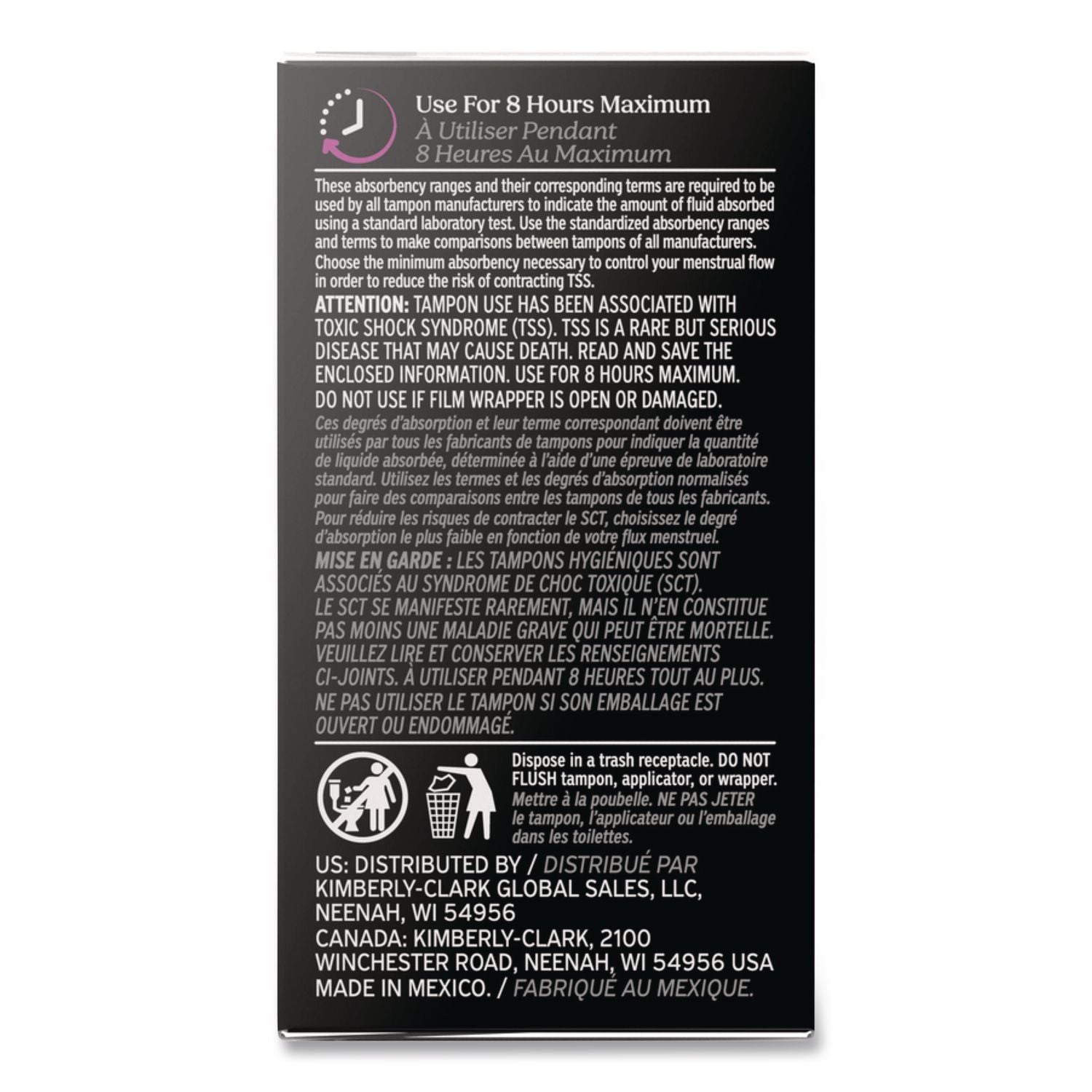 U by Kotex Click Compact Tampons, Regular, 16/Pack, 8 Packs/Carton