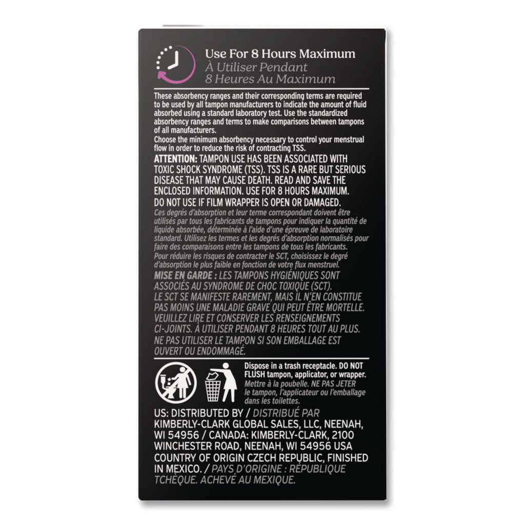 U by Kotex Click Compact Tampons, Super Absorbency, 16/Pack, 8 Packs/Carton