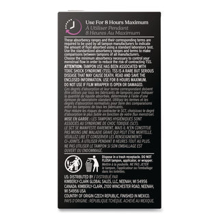 U by Kotex Click Compact Tampons, Super Plus Absorbency, 16/Pack, 8 Packs/Carton