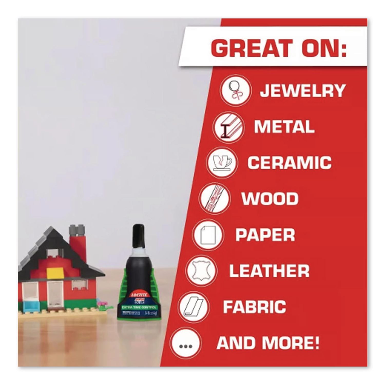 Extra Time Control Super Glue, 0.14 oz, Dries Clear