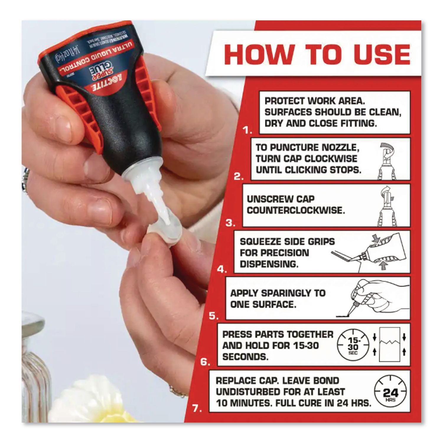 Ultra Liquid Control Super Glue, 0.14 oz, Dries Clear