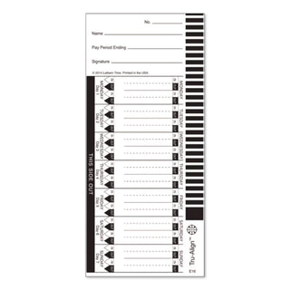Time Clock Cards for Lathem Time 1600E, One Side, 4 x 9, 100/Pack