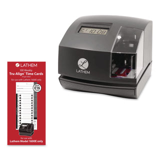 Time Clock Cards for Lathem Time 1600E, One Side, 4 x 9, 100/Pack
