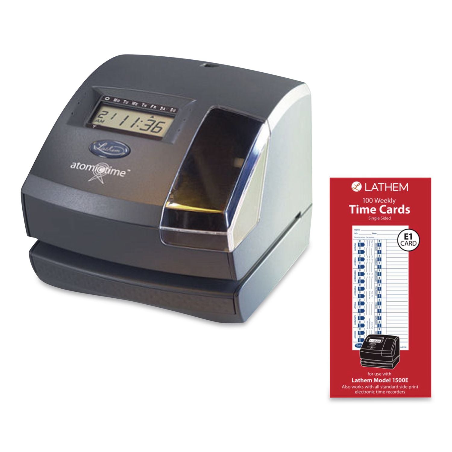 Time Clock Cards for Lathem Time E Series, One Side, 4 x 9, 100/Pack