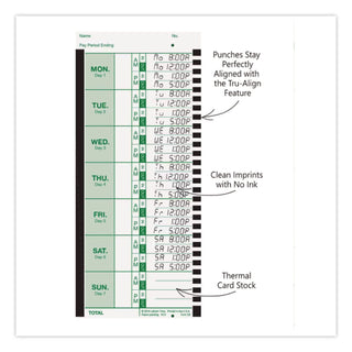 Time Clock Cards for Lathem Time 800P, One Side, 4 x 9, 100/Pack