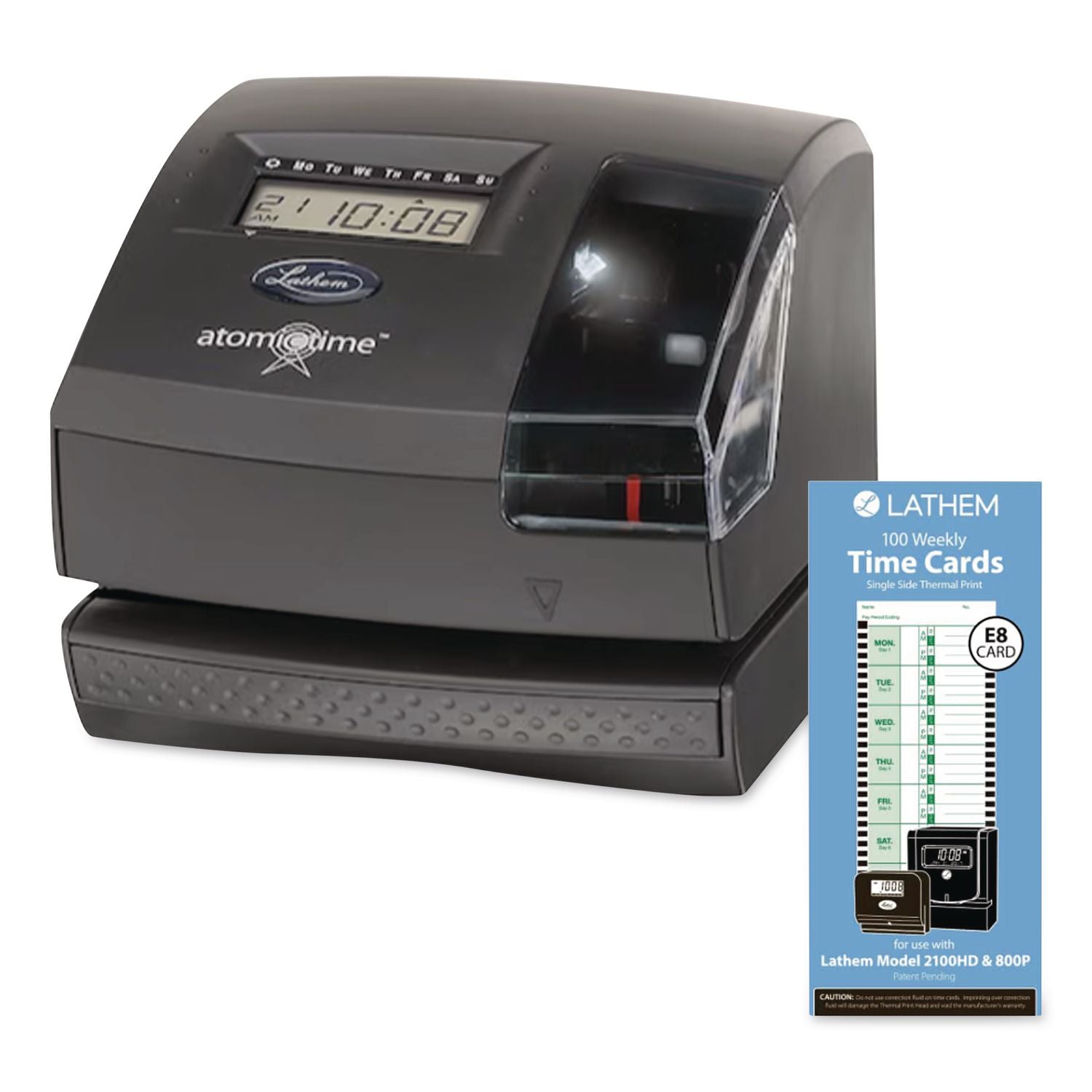 Time Clock Cards for Lathem Time 800P, One Side, 4 x 9, 100/Pack