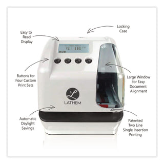 LT5000 Electronic Time and Date Stamp, Digital Display, Cool Gray