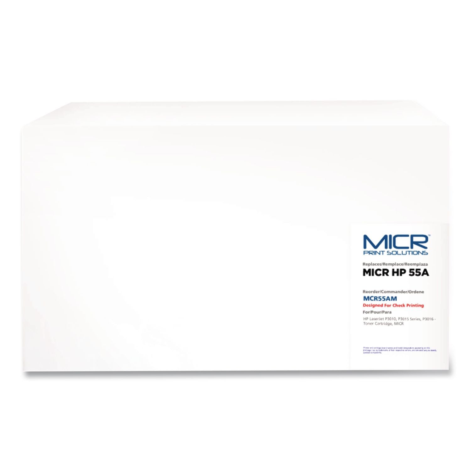 Compatible CE255A(M) (55AM) MICR Toner, 6,000 Page-Yield, Black