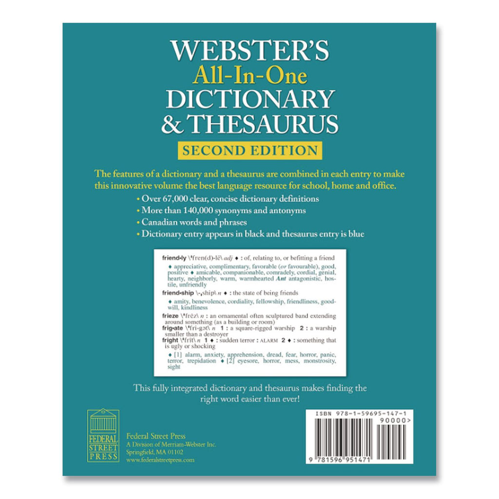 All-In-One Dictionary/Thesaurus, Hardcover, 768 Pages