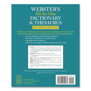 All-In-One Dictionary/Thesaurus, Hardcover, 768 Pages