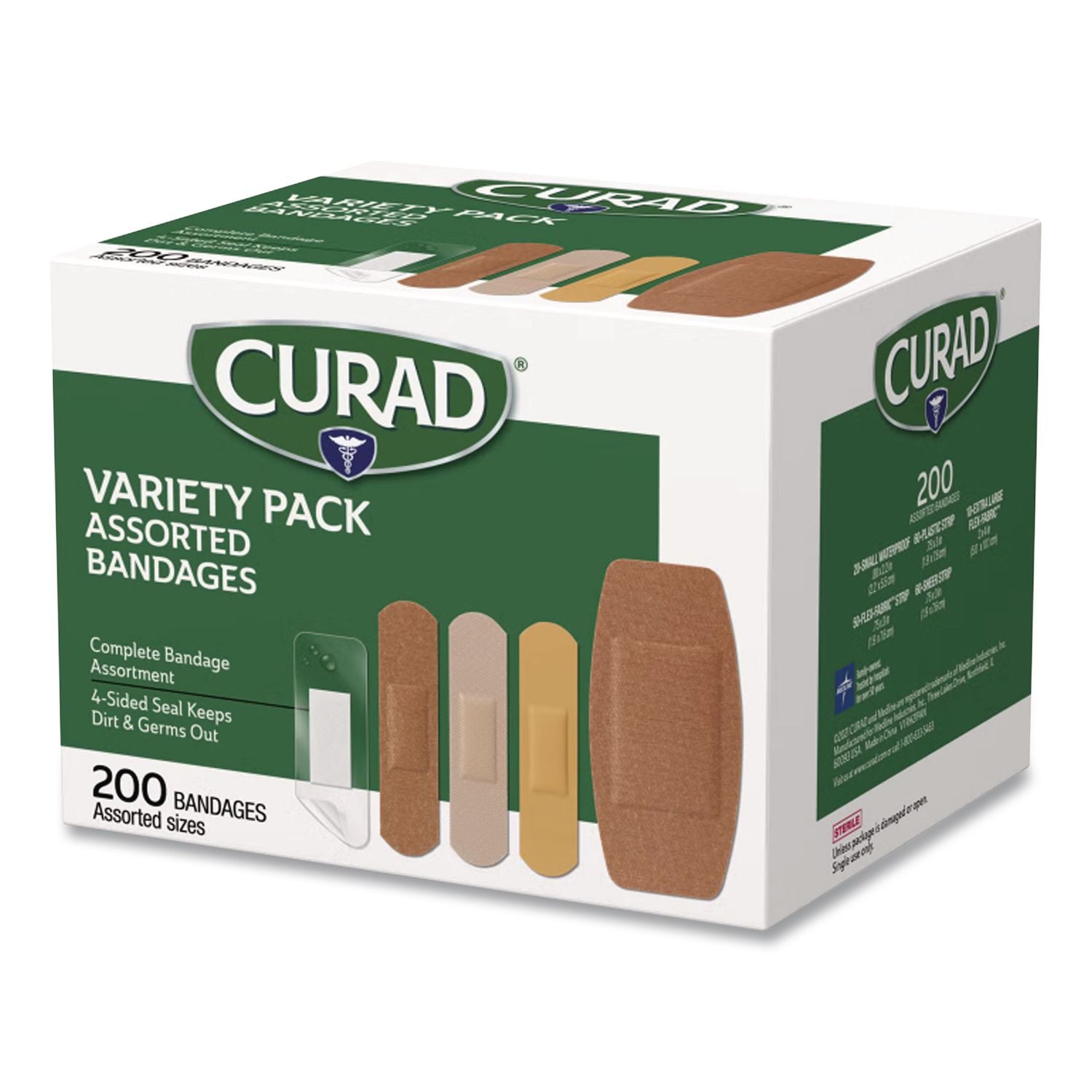 Variety Pack Assorted Bandages, 200/Box