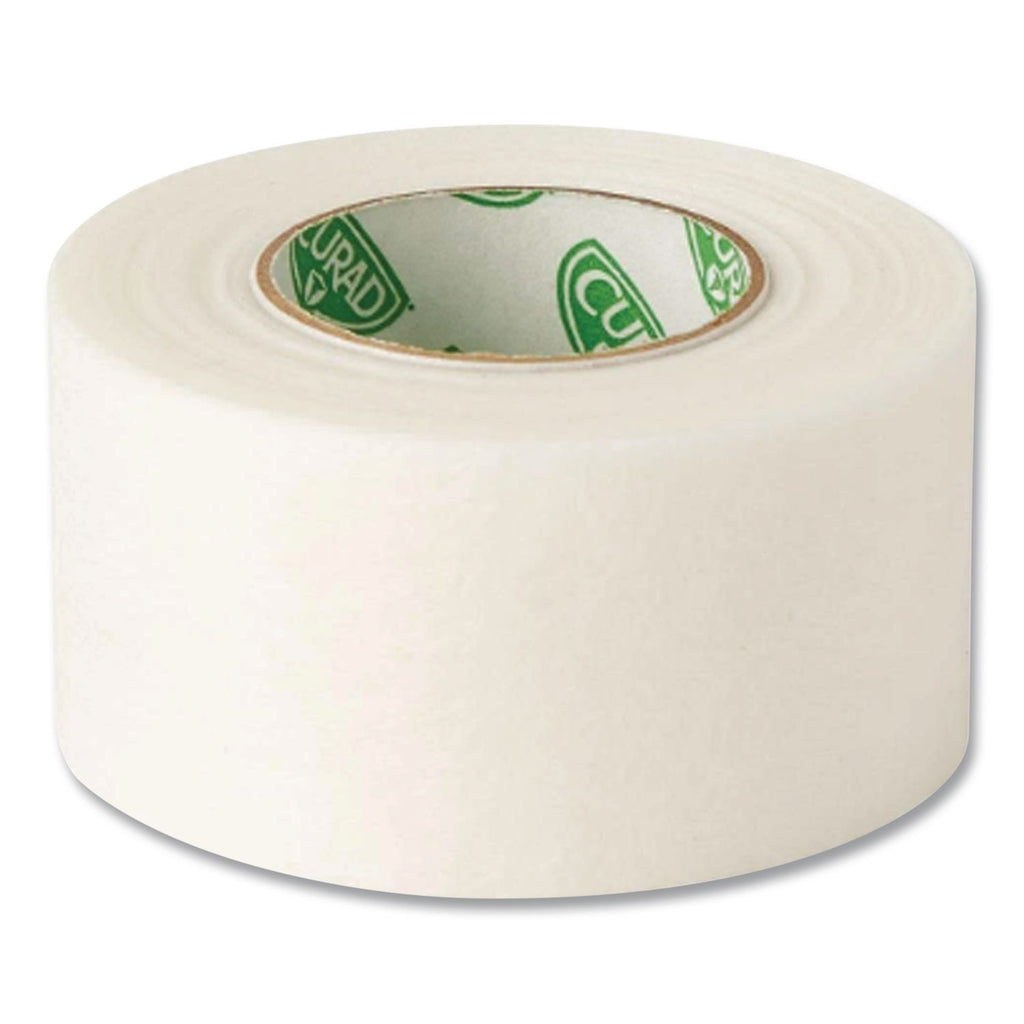 Paper Adhesive Tape, Medium-Duty, Acrylic/Paper, 1" x 10 yds, White, 12/Pack