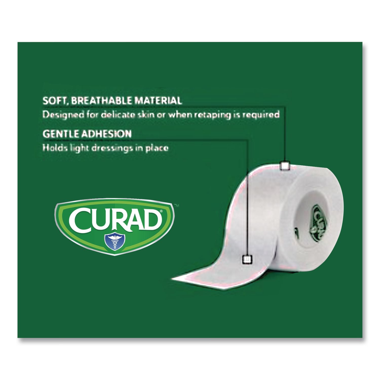Paper Adhesive Tape, Medium-Duty, Acrylic/Paper, 2" x 10 yds, White, 6/Pack