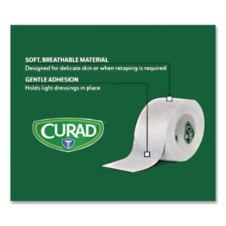 Paper Adhesive Tape, Medium-Duty, Acrylic/Paper, 2" x 10 yds, White, 6/Pack
